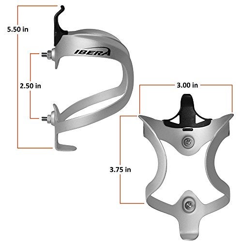 Ibera Bicycle Lightweight Aluminum Water Bottle Cage, Silver - Image 2